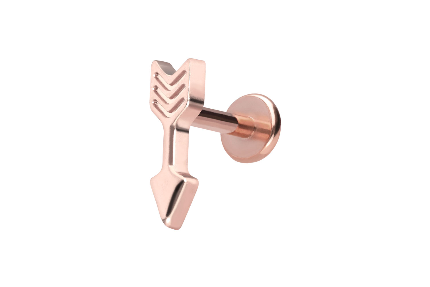 Titan Labret Piercing mit Push Fit PFEIL